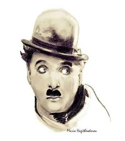 Charlie Chaplin painting